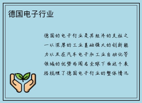 德国电子行业